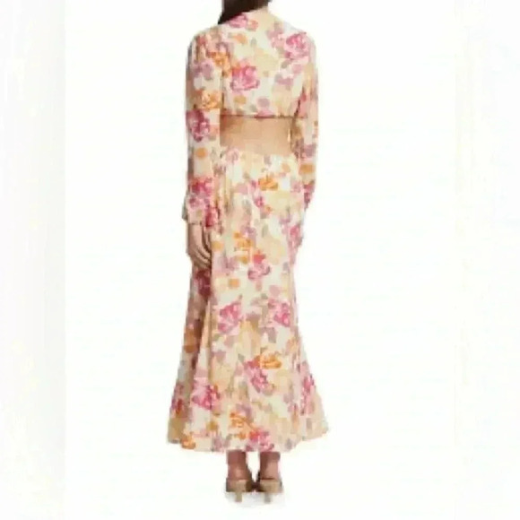 WAYF LINDA FLORAL PRINT LONG SLEEVE DRESS IN PASSION TROPICAL Women’s Size M - Picture 5 of 8